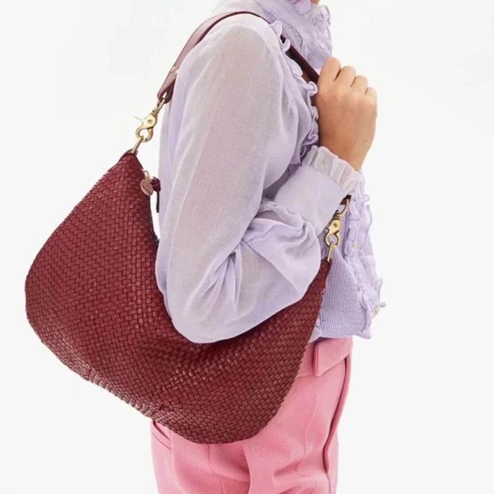 Clare V Red Woven Crossbody Bag